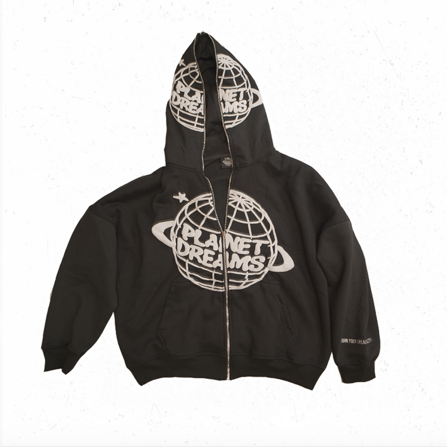 Planet Dreams ® Black Full Zip Hoodie